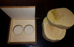 Cajas para anillos de boda en madera chapa o tronco de boj