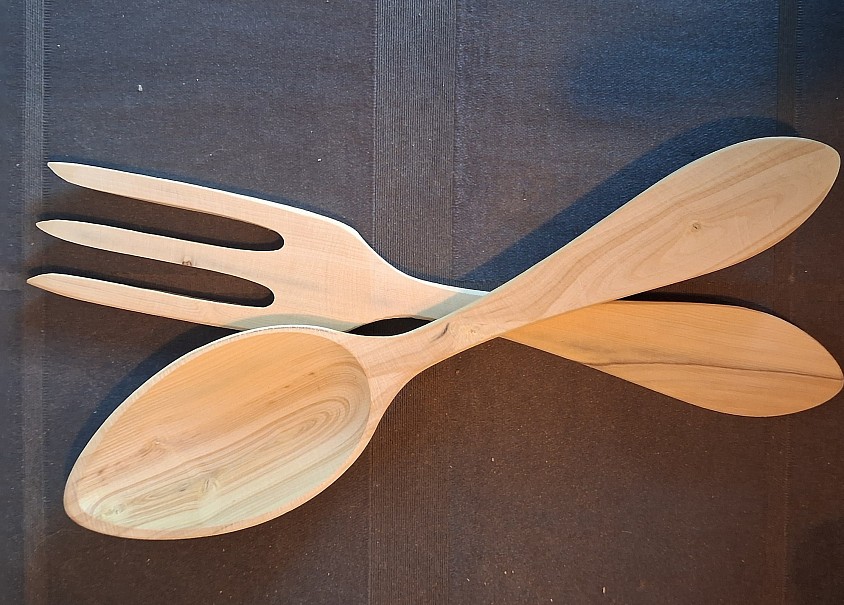 Cuchara y Tenedor en madera de Boj